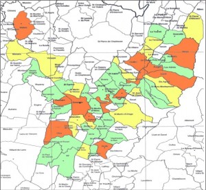 carte des villes de l'exercice Richter 38