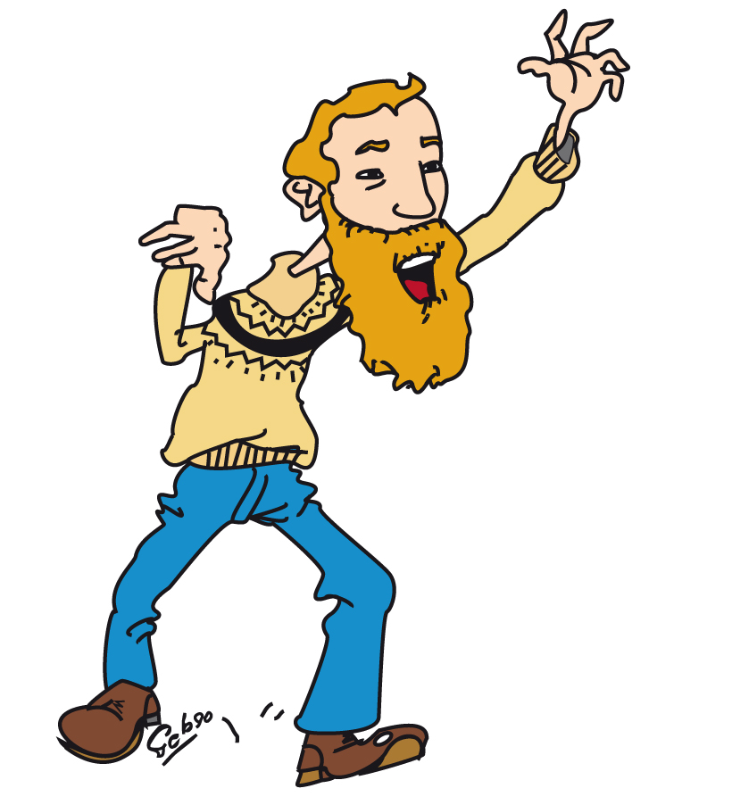 caricature en pied d'Eric Delcroix