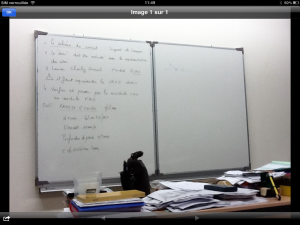 une photo du tableau, habituel en réunion… pas au collège
