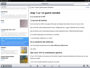 plus traditionnelle, la prise de notes sur Evernote sur l'iPad en classe