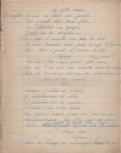 page d'écriture de ma mère