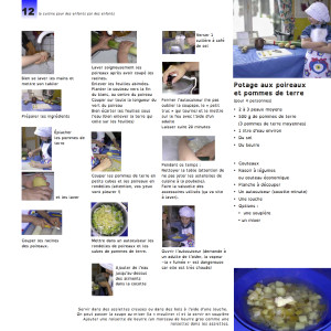 Page du livre de cuisine pour les enfants dyslexiques